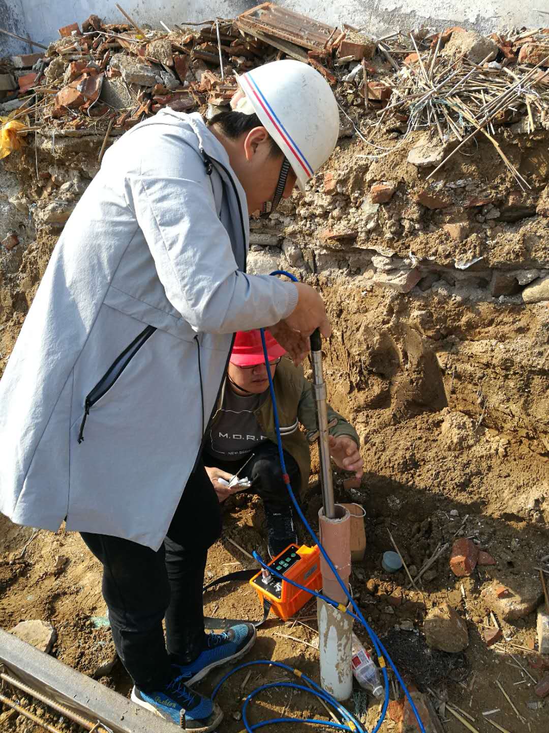 基坑深层水平位移监测_施工现场-山东双赢勘测工程